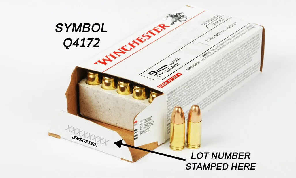 How can you identify a recalled ammunition lot?